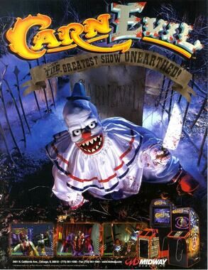 Carn Evil Arcade FLYER Original Video Game Art Killer Clown Horror It Carnival